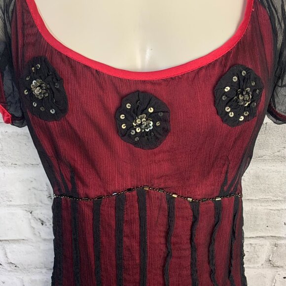 Maggie Walt Sheer 100% Silk Witchy Babydoll Dress - Picture 3 of 15